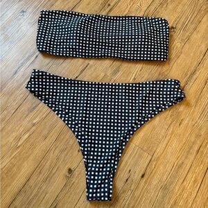 Zaful Black and White Checkered Bikini